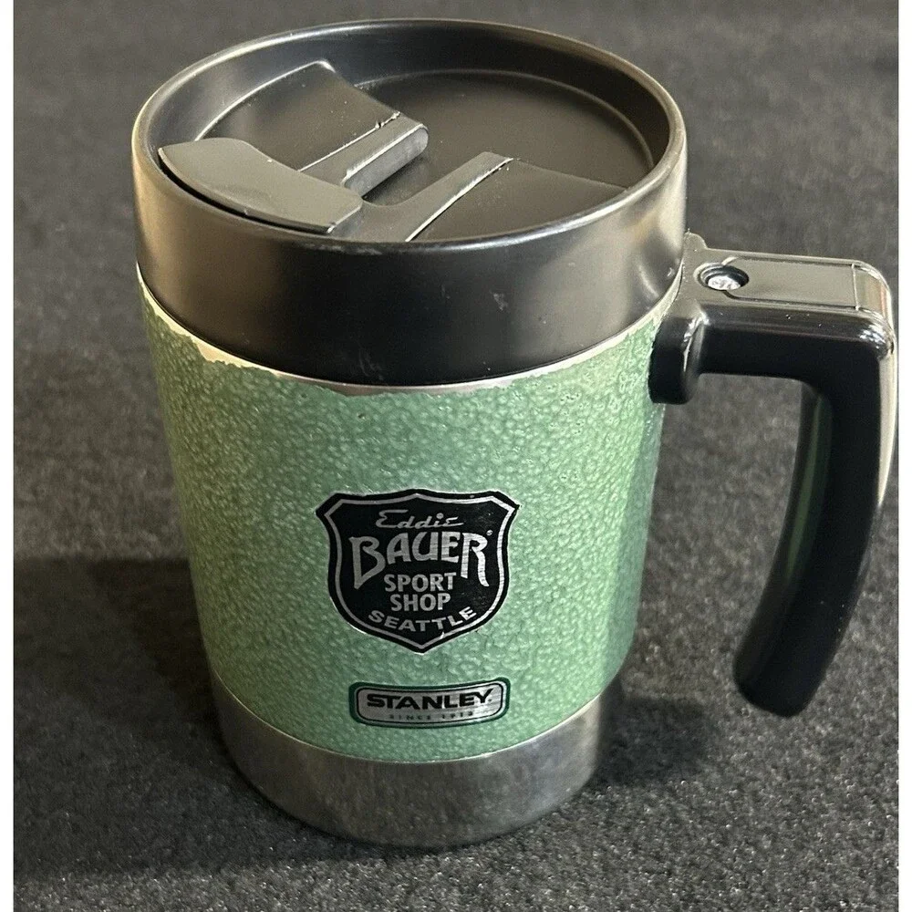 Stanley Eddie Bauer Sport Shop Stainless Steel Mug With Lid Big Grip Green B4 - Picture 2 of 11